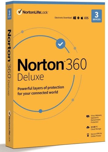 Norton 360 Deluxe 2024 EU Key (6 luni / 3 dispozitive) + 25 GB Cloud Storage