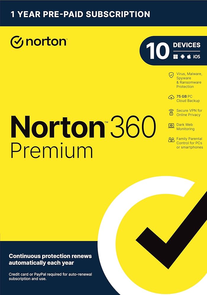 Norton 360 Premium 2024 EU Key (1 an / 10 dispozitive) + 75 GB de stocare în cloud