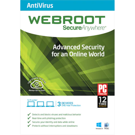 Webroot SecureAnywhere AntiVirus 2021 Key (1 Year / 3 Devices)